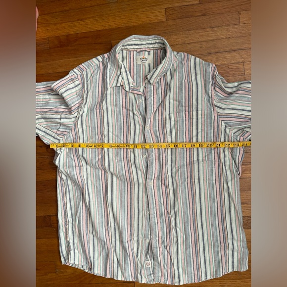 Marine Layer Hemp Tencel Striped Shirt Larger - Picture 3 of 3